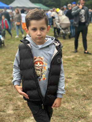 Bluza z kapturem z uszkami jesienny lisek