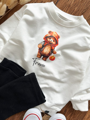 Bluza dziecięca z nadrukiem misia z dynią