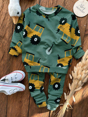 Komplet dla chłopca traktory bluza + spodnie