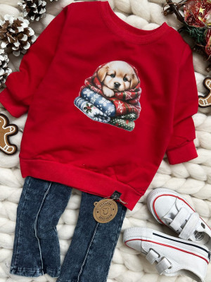Bluza dziecięca piesek w kocyku