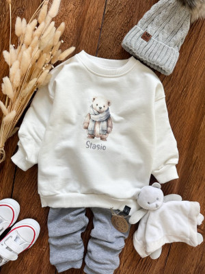 Bluza dziecięca z nadrukiem misia polarnego