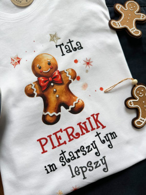 Męska koszulka świąteczna tata piernik