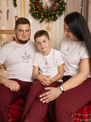 Męska koszulka z nadrukiem choinki Wesołych Świąt