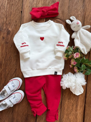 Bluza dziecięca z serduszkiem 50% mamusi 50% tatusia