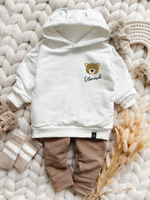 Bluza z kapturem z uszkami mały miś z imieniem