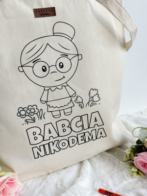 Torba dla babci kolorowanka + pastele