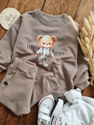 Kawowy komplet dresowy Little Bear bluza + spodnie