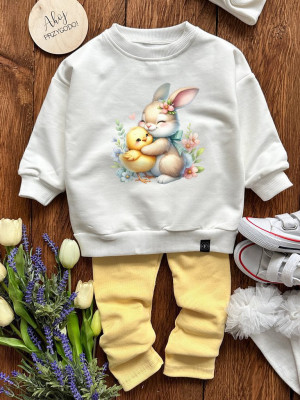 Bluza dla dziewczynki króliczek i kurczaczek