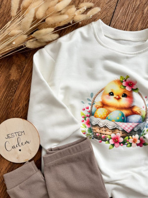 Bluza dla dziecka kurczaczek w koszyku