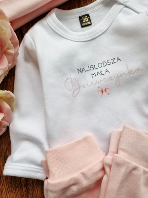 Body niemowlęce z nadrukiem najsłodsza mała dziewczynka