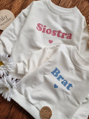 Komplet bluz dla brata i siostry