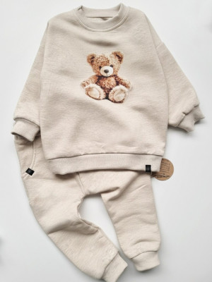 Komplet dla dziecka pluszowy misio bluza + spodnie