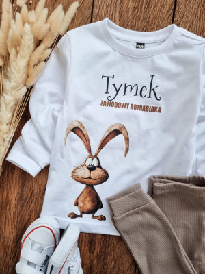 Koszulka dziecięca z króliczkiem zawodowy rozrabiaka