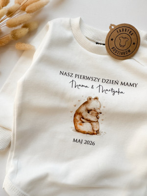 Body niemowlęce z nadrukiem misiów nasz pierwsze dzień mamy