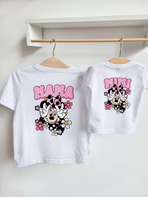 Komplet MAMA MINI z nadrukiem myszki Minnie