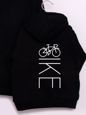 Bluza dziecięca z kapturem z nadrukiem na plecach BIKE