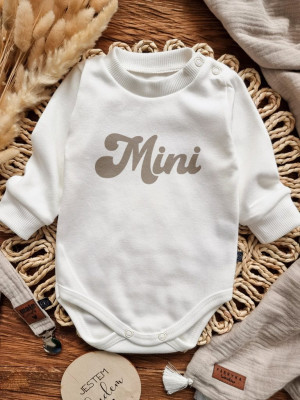 Body niemowlęce z beżowym nadrukiem mini