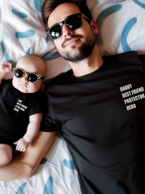 Komplet z nadrukiem Daddy Son Best Friend