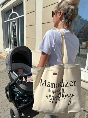 Torba MAXI z nadrukiem mamadżer do spraw wszystkiego