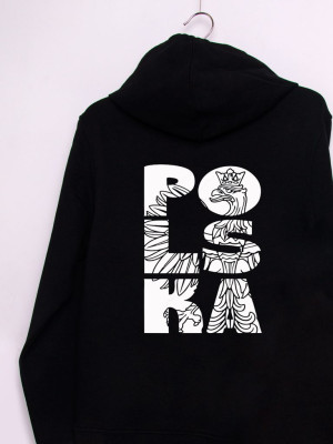 Bluza unisex kapturem z nadrukiem na plecach POLSKA