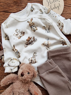Body kopertowe niemowlęce retro zwierzątka