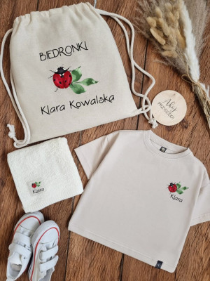 Zestaw do przedszkola 3el. z nadrukiem biedronki