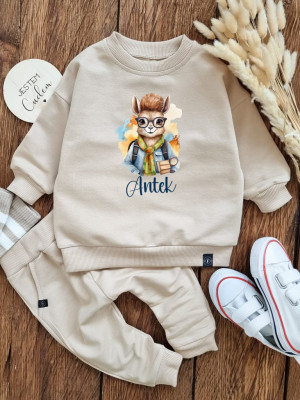 Komplet dla dziecka lama w okularach (bluza + spodnie)