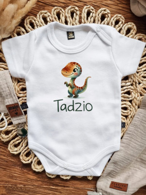 Body niemowlęce uśmiechnięty dinozaur