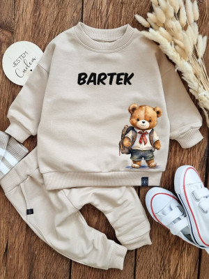 Komplet dla dziecka misio z plecaczkiem (bluza + spodnie)