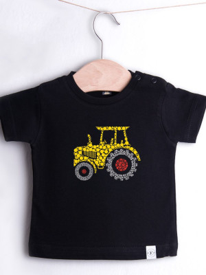 Koszulka dziecięca traktor z kropek
