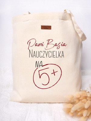 Torba z nadrukiem nauczycielka na 5+
