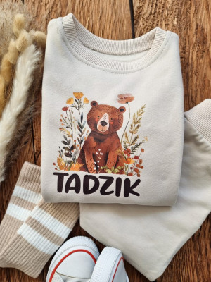 Komplet dla dziecka niedźwiadek wśród kwiatów