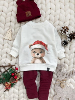 Bluza dziecięca misiek w czapce Mikołaja