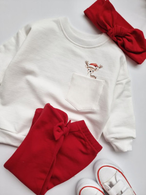 Bluza dziecięca Świąteczna sarenka w kieszonce