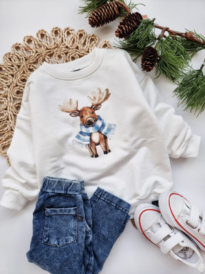 Bluza dziecięca renifer w szaliku