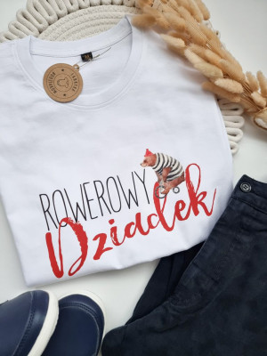Koszulka męska z nadrukiem Rowerowy Dziadek