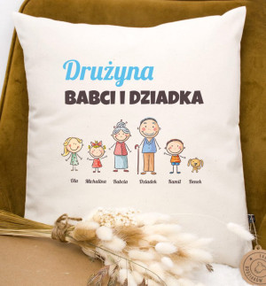 Poduszka z wnukami dla Babci / Dziadka (Twój projekt, kreator online)