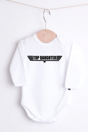 Body niemowlęce z nadrukiem Top son/daughter