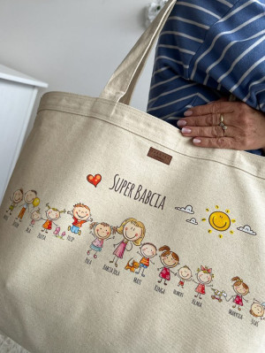 Torba MAXI: Super Babcia / Dziadek (Twój projekt- kreator online)