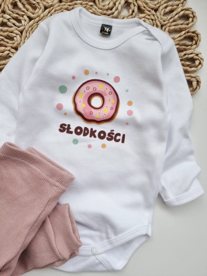 Body dla niemowlaka z nadrukiem pączka słodkości