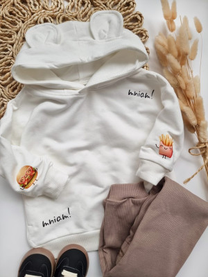 Bluza z kapturem z uszkami burger i frytki mniam mniam