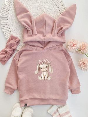 Bluza z kapturem z uszkami zajączka słodki pluszowy zajączek