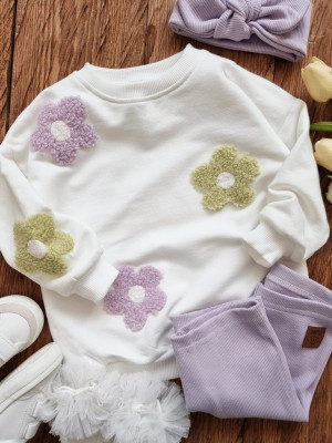 Bluza dziecięca z kolorowymi kwiatuszkami
