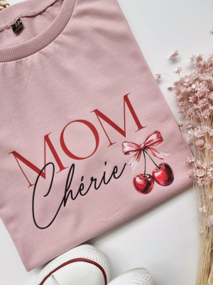 Koszulka damska z nadrukiem Mom Cherie