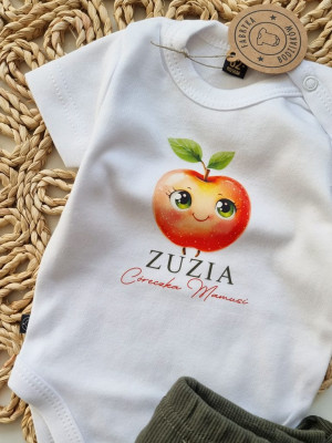 Body niemowlęce z nadrukiem jabłka