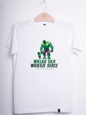 Koszulka męska z nadrukiem Wielka siła większe serce
