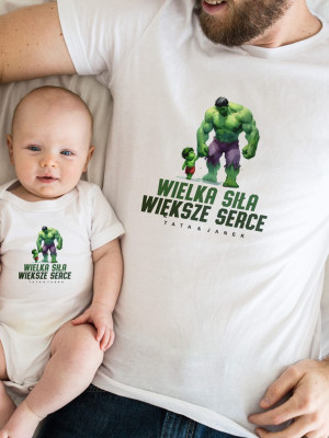 Komplet dla taty i dziecka Wielka siła większe serce