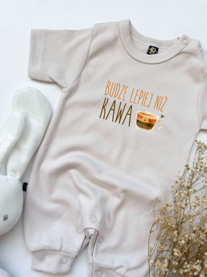 Rampers niemowlęcy z nadrukiem Kawy