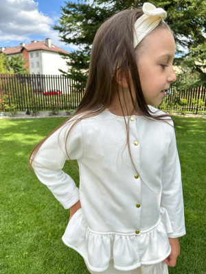 Bluza z baskinką ecru