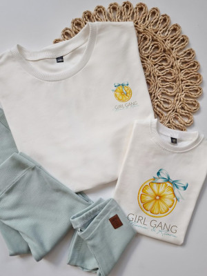 Komplet dla mamy i dziecka cytryny Girl Gang
